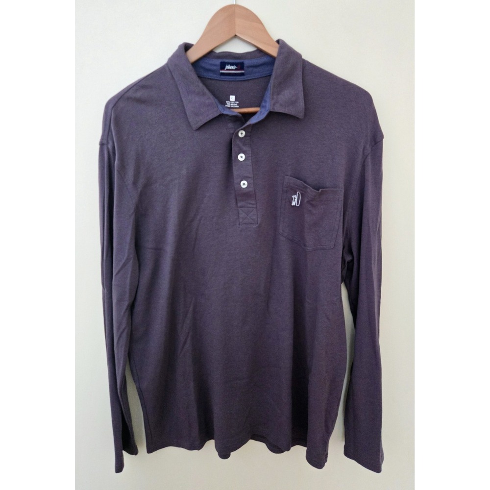 johnnie-O Men's Hacienda Long Sleeve Polo - Color: Pewter - Size: XL - EUC